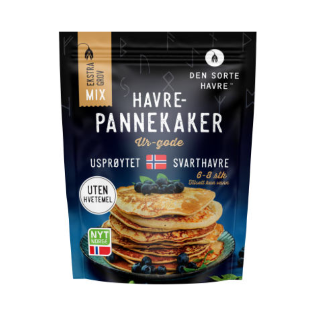 Oat Pancake Mix  Whole Grain - Havrepannekaker Grove 255g Den Sorte Havre